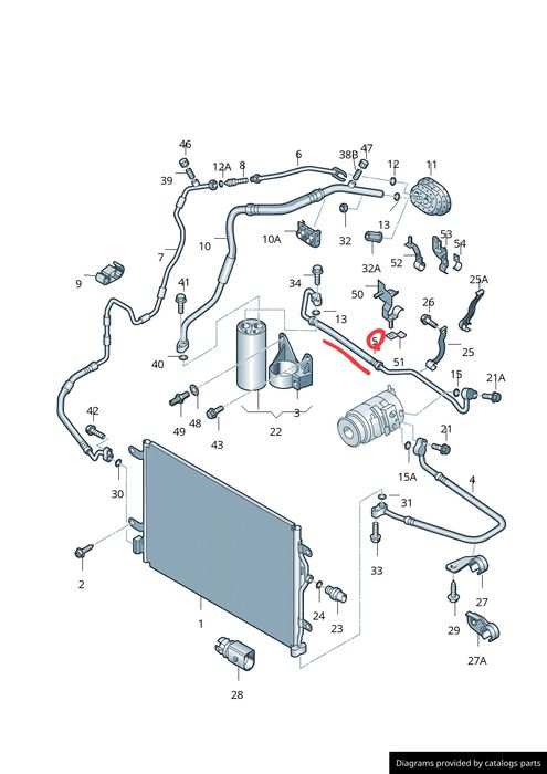 Conducta clima AC furtun aer Audi A4 (8EC, B7) Seat Exeo 8E0260707BK