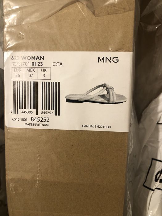 Sandale bej dama Mango Nou marimea 36