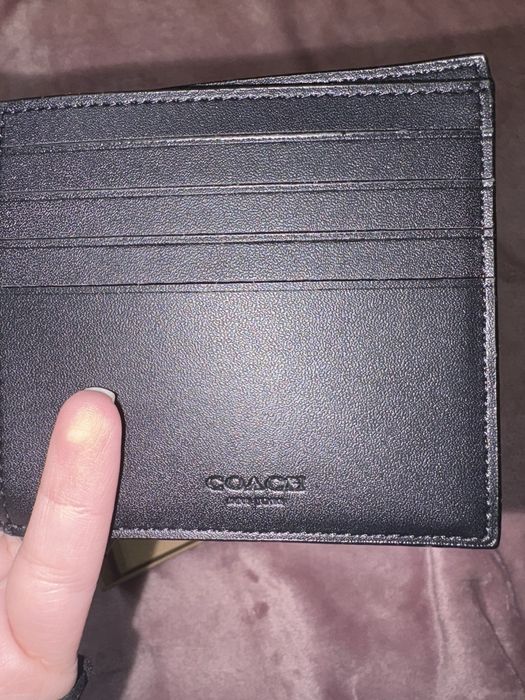 Portofel Coach și portcard set la cutie Maro Crem Bej Negru  Nou new