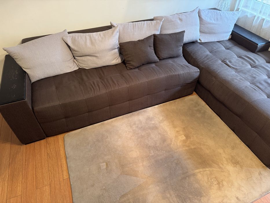 Кафяв диван 305х200х84