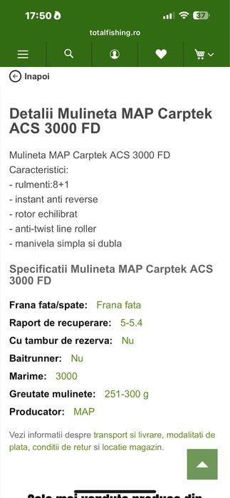 Vand mulinete Map ACS 3000 FD
