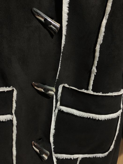 Palton Suedez Căptușit cu Blană Artificială - Stil Duffle Coat