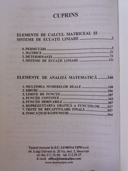 Manual de matematica pentru clasa XI