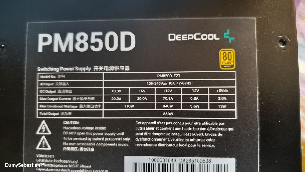 Sursa Deepcool PM850D, 80+ Gold, 850W