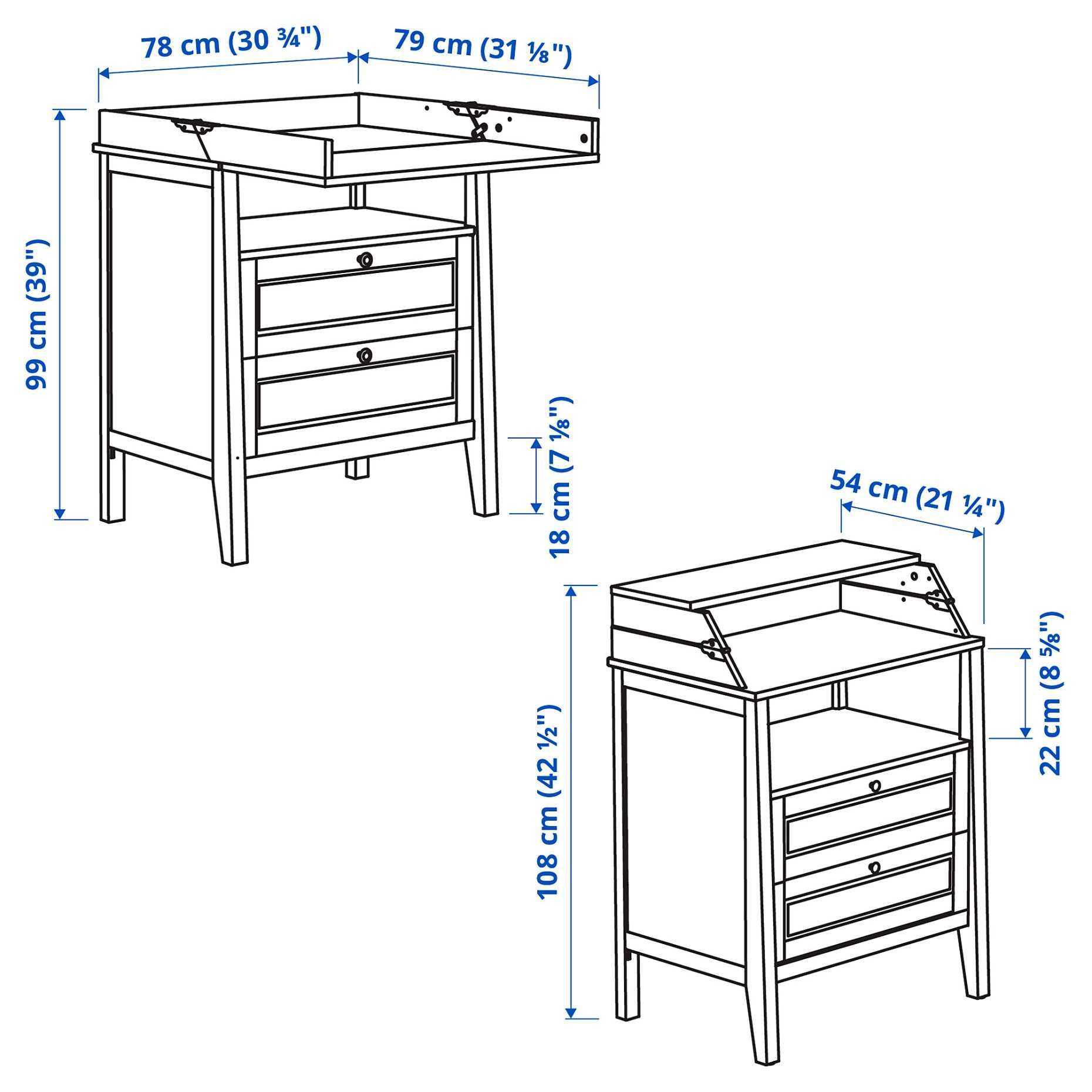 Маса за повиване/скрин от Ikea