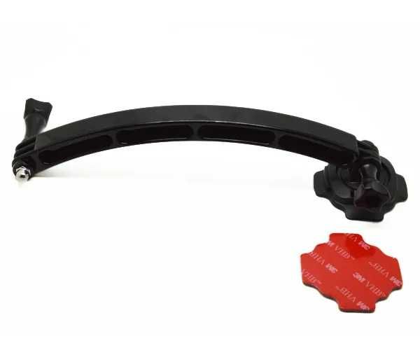 Prindere casca bicicleta moto brat extensie curbata GoPro adeziva