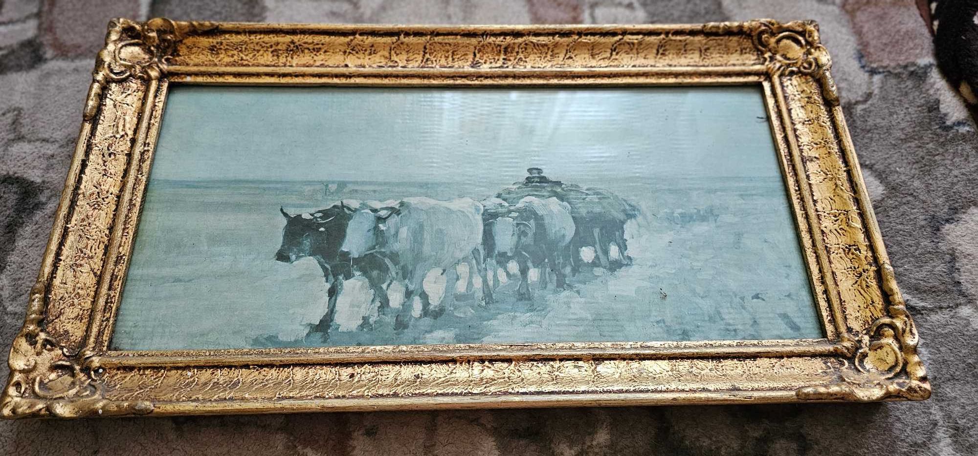 tablou carul cu boi pictor Grigorescu