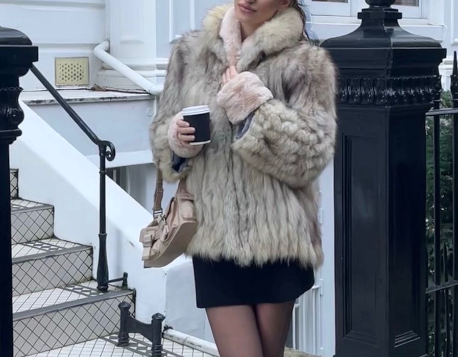 Палто от сива лисица