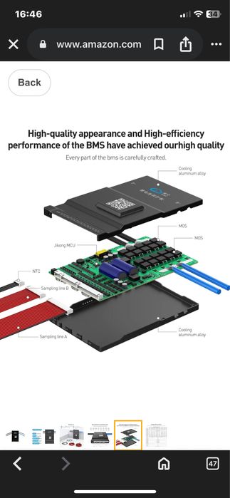 JK Smart BMS JK_BD6A24S12P, 8S/24S 100A 200A Lilon LifePro4 LTO