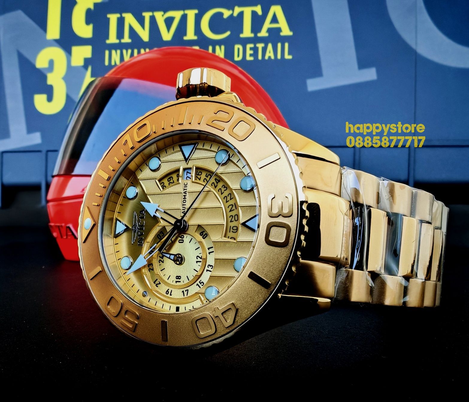 часовник INVICTA Grand Diver Gold automatic 52 mm, Инвикта нов