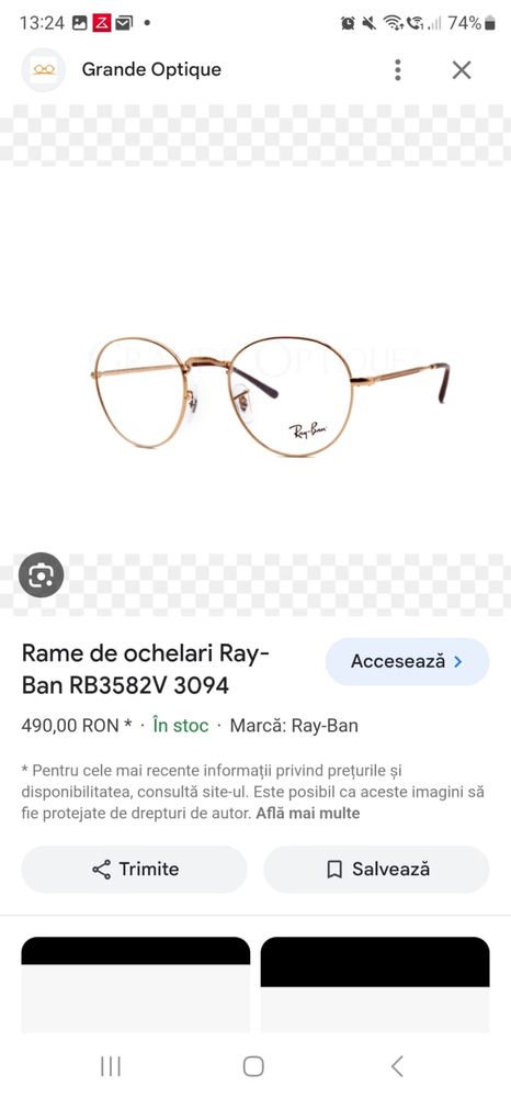 Rame ochelari Ray Ban  RB358V 3094