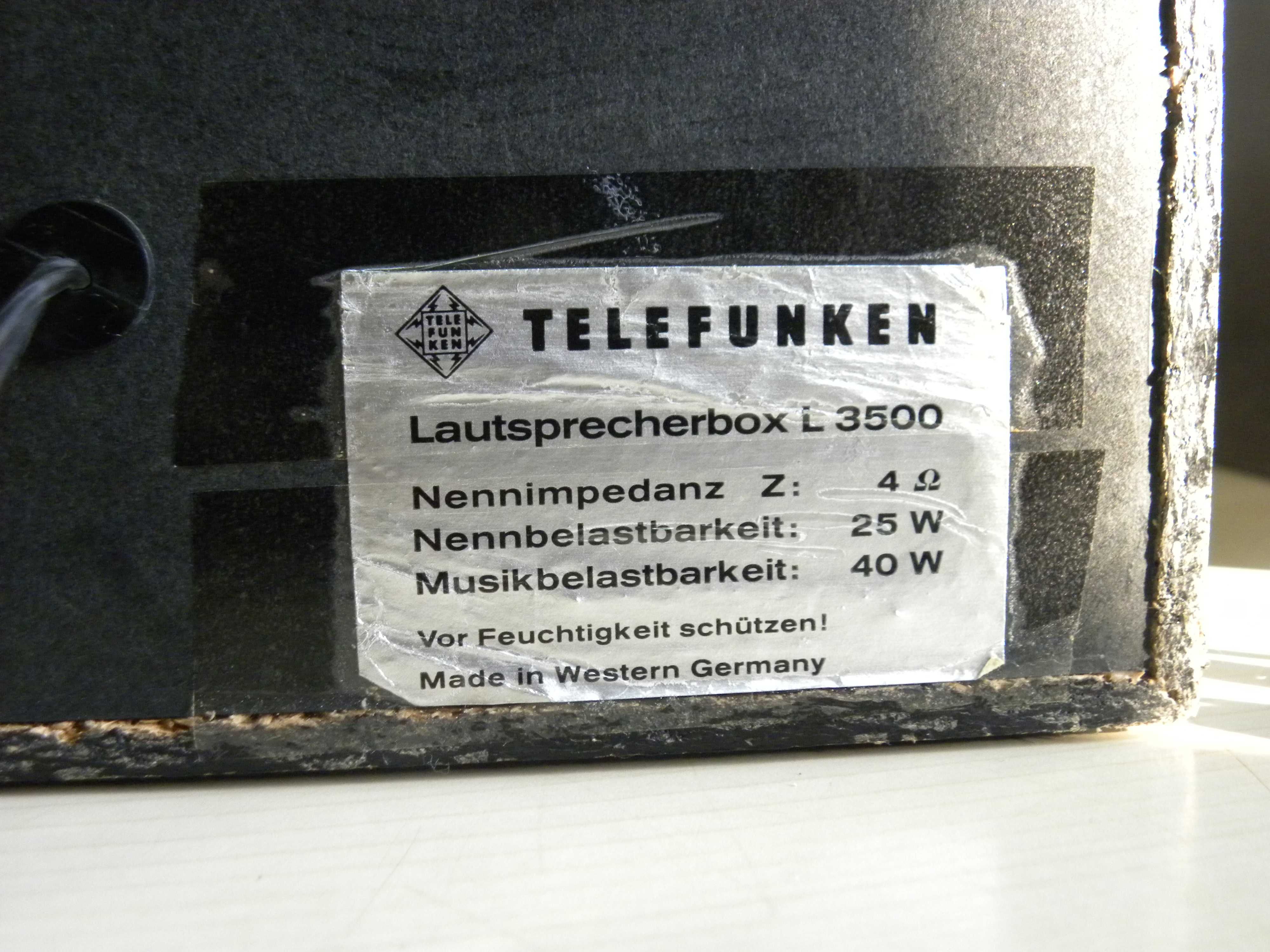 Vintage Telefunken HiFi-Lautsprecherbox L 3501 (1981) (Din 45500)