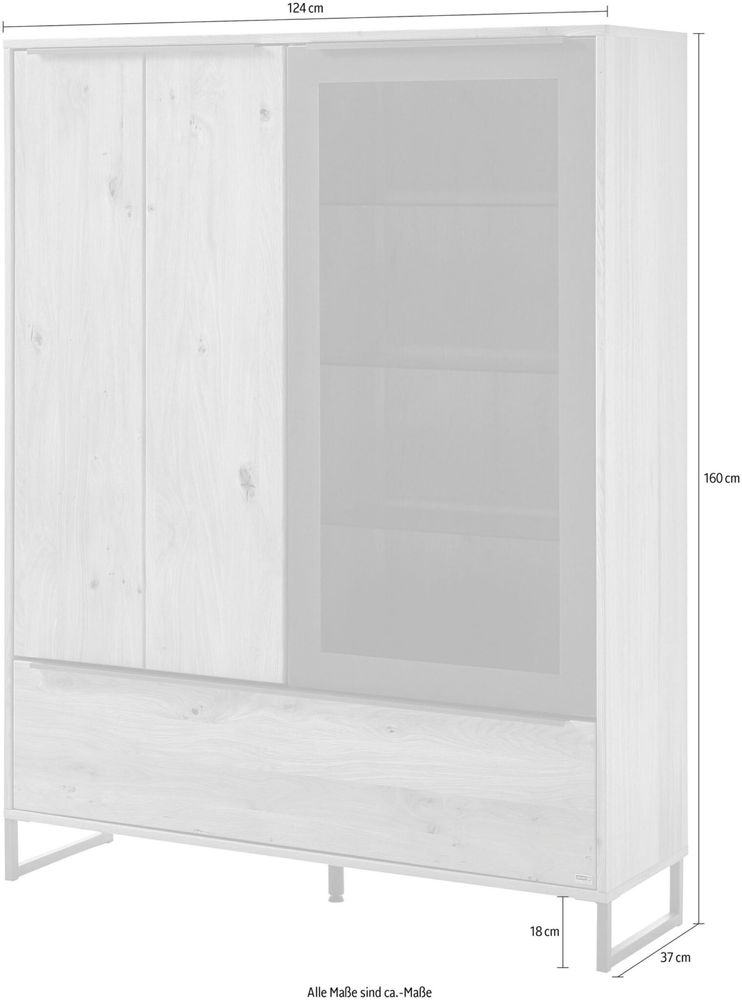 Comoda inalta Alan , iluminare LED , fronturi furniruite , 124 cm
