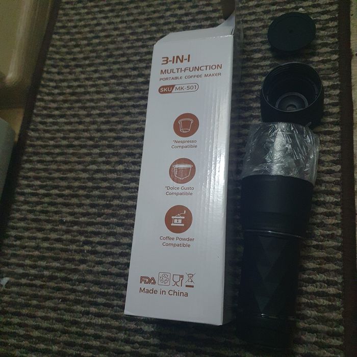 Espressor portabil NOU 3 in 1 pt Nespresso Dolce Gusto cafea macinata