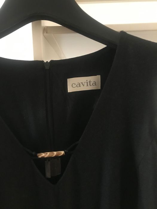 Compleu rochie blazer negru cu bej