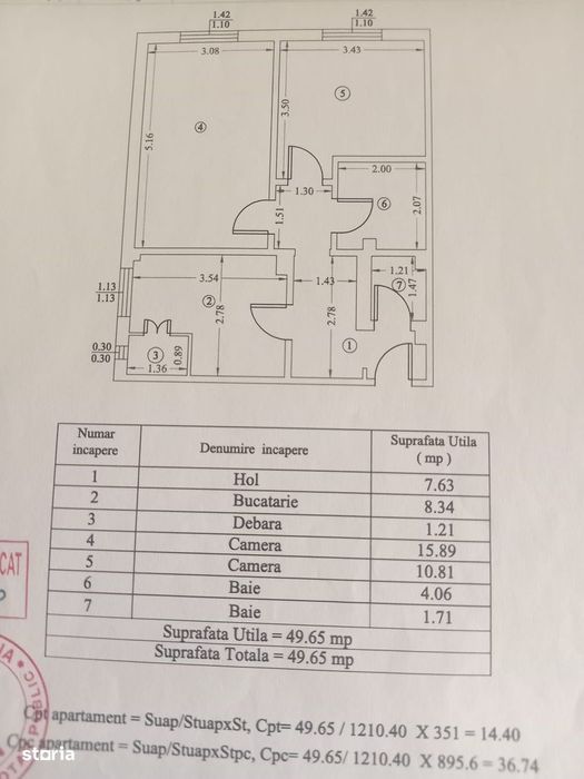 Vânzare apartament 2 camere, parter, ideal locuință sau cabinet, Roman