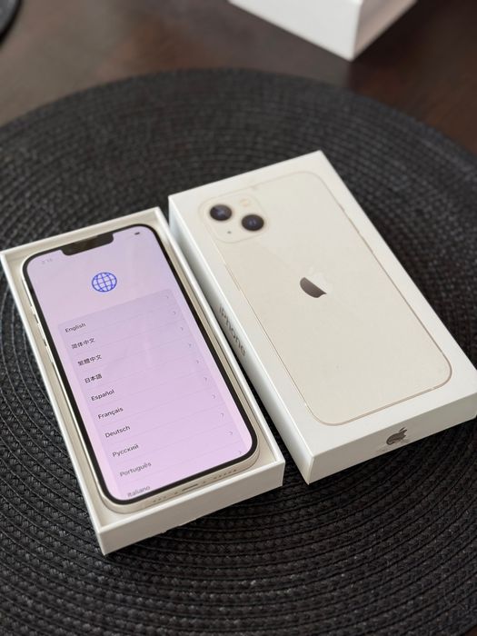 Iphone 13 128GB, Starlight, Нова батерия, Протектори+Калъфи