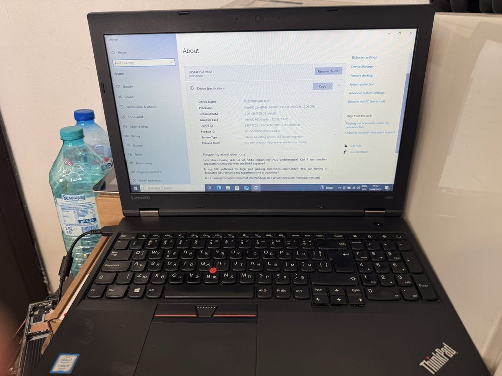 Lenovo L560 4gb ram intel i3