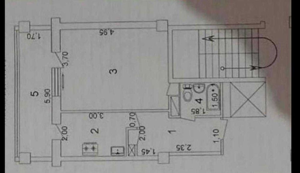 Ц4, Продается галерейном доме 1 коинатная квартира, 3й этаж