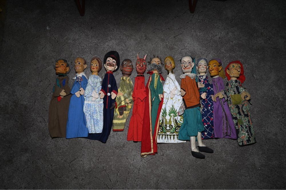 Set 12 marionete vechi lemn