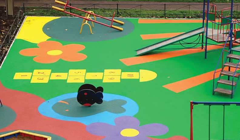 Резиновая покрытия для детских площадок