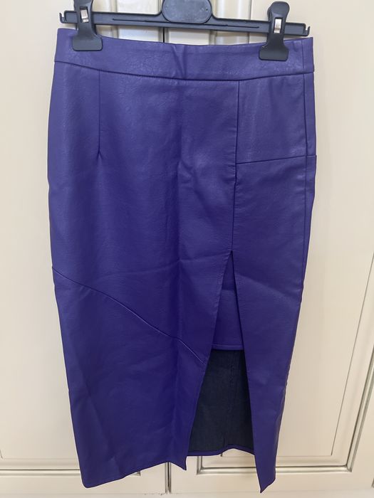 Юбка фиолетовая кожзам