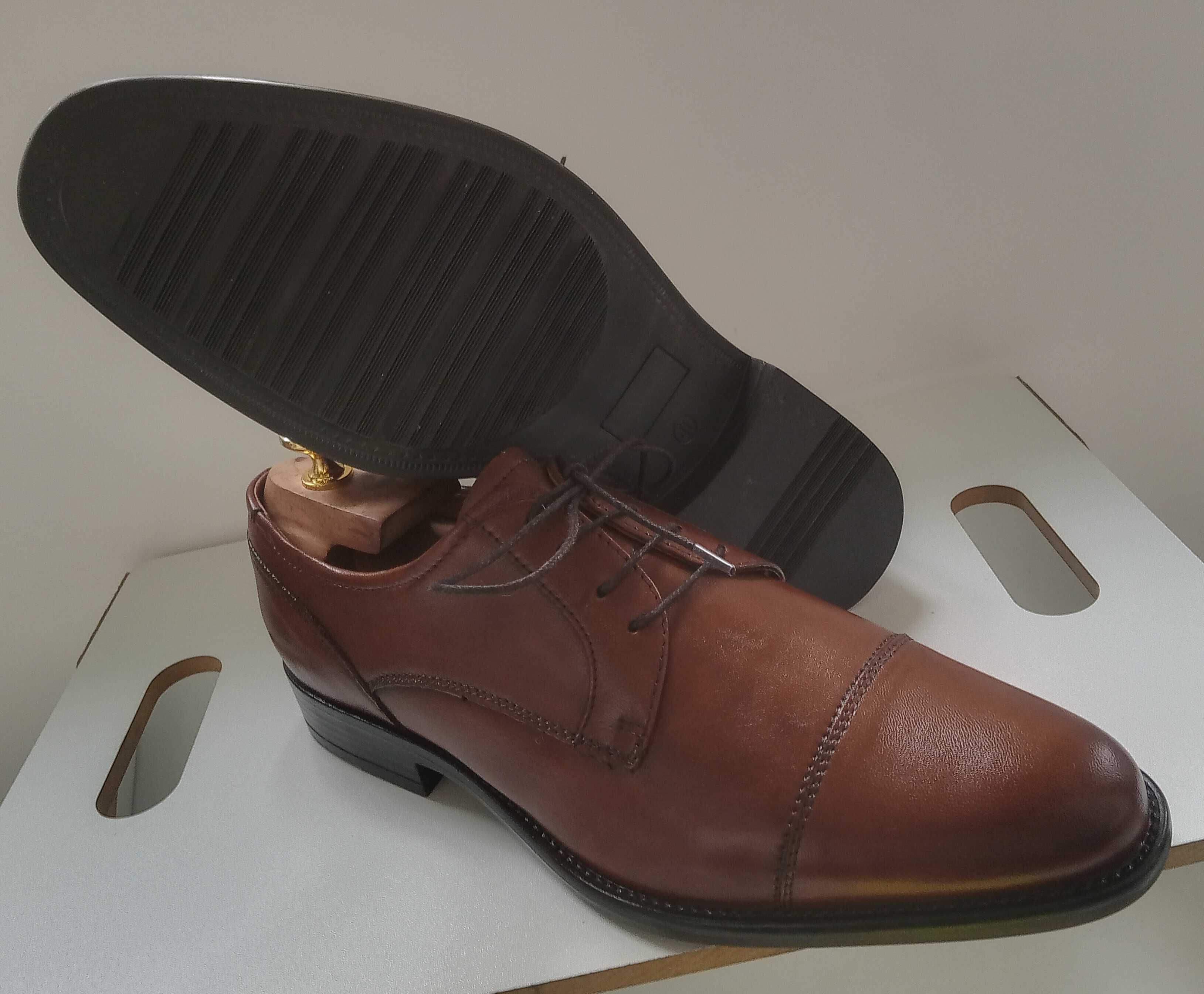 Pantofi derby cap toe Sapato & Gianini 41 41.5 piele naturala moale