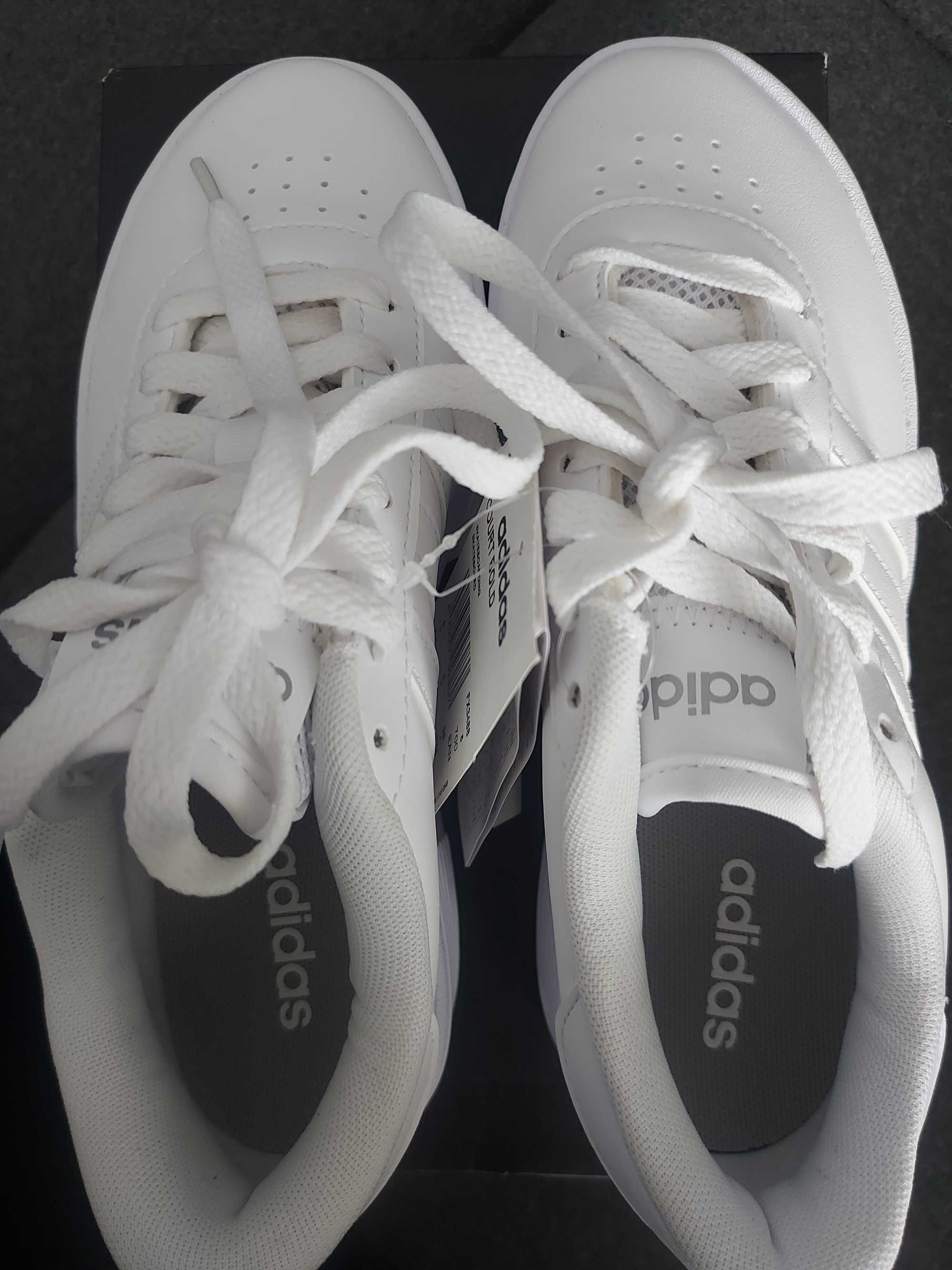 Adidas court bold white