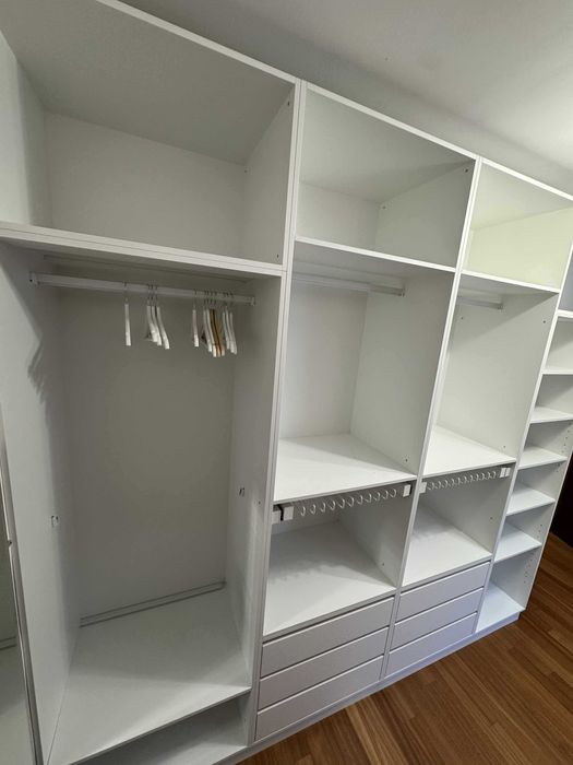 Dulap dressing alb modern modular, 300x285x60 cm