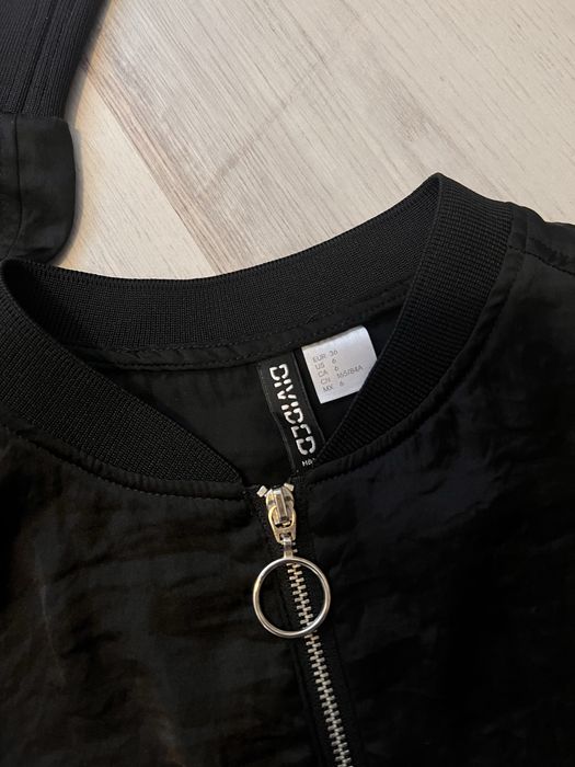 Camasa H&M Divided , 36/S , neagra , satin