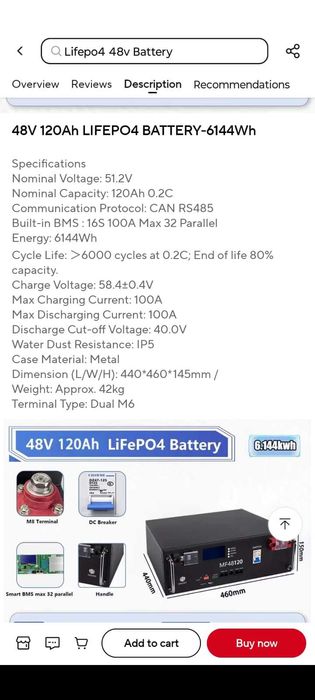 Baterie LiFePO4 48V 18,43 Kwh