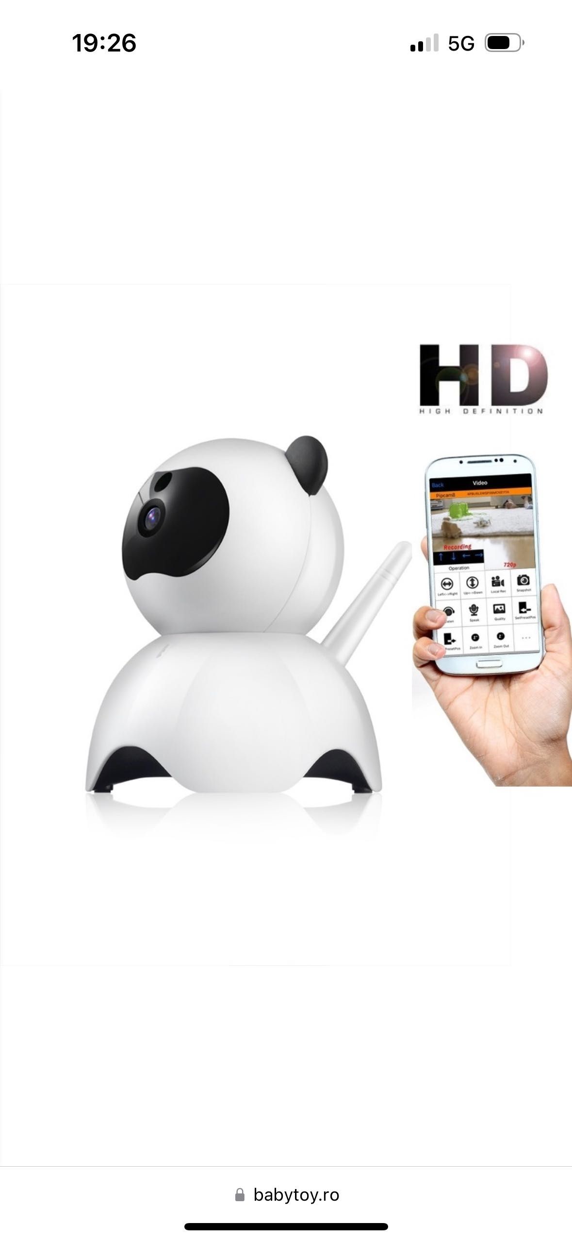 Baby Monitor Wireless BabyToy AR18 , monitorizare video audio bebelusi