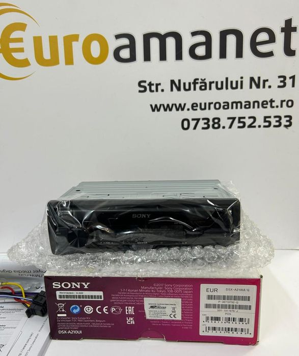Radio MP3 Player auto Sony DSXA210UI, 4 x 55 W, USB, AUX, Rosu -N-