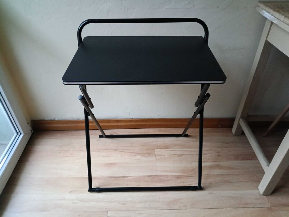 Jysk малка сгъваема маса бюро чин преносима черна тръбна I Дания Ikea