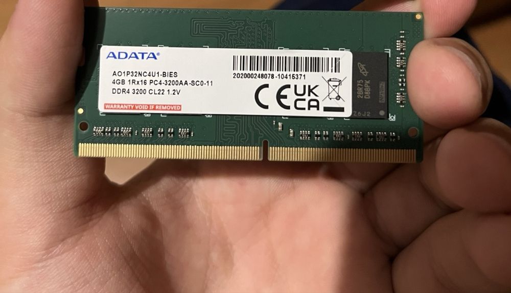 Adata озу для ноутбука 4GB 3200