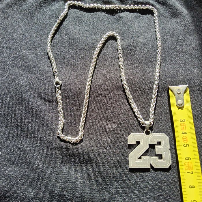 Lantisor Inox împletit 4mm, 60cm, cadou medalion Inox Nr. 23 Jordan