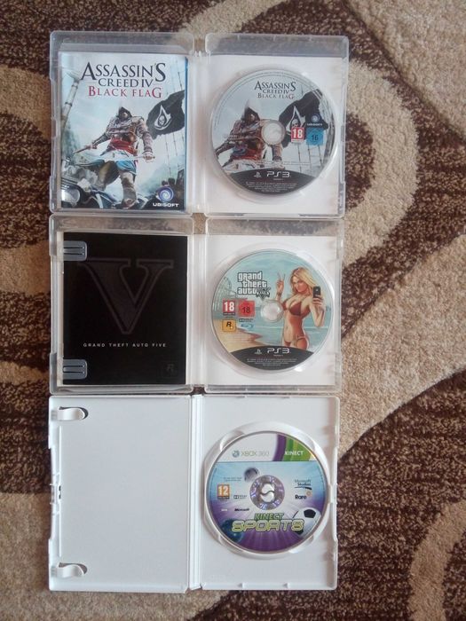 2 Jocuri PS3 GTA V, Assassin's Creed IV: Black Flag 1 Joc Xbox 360