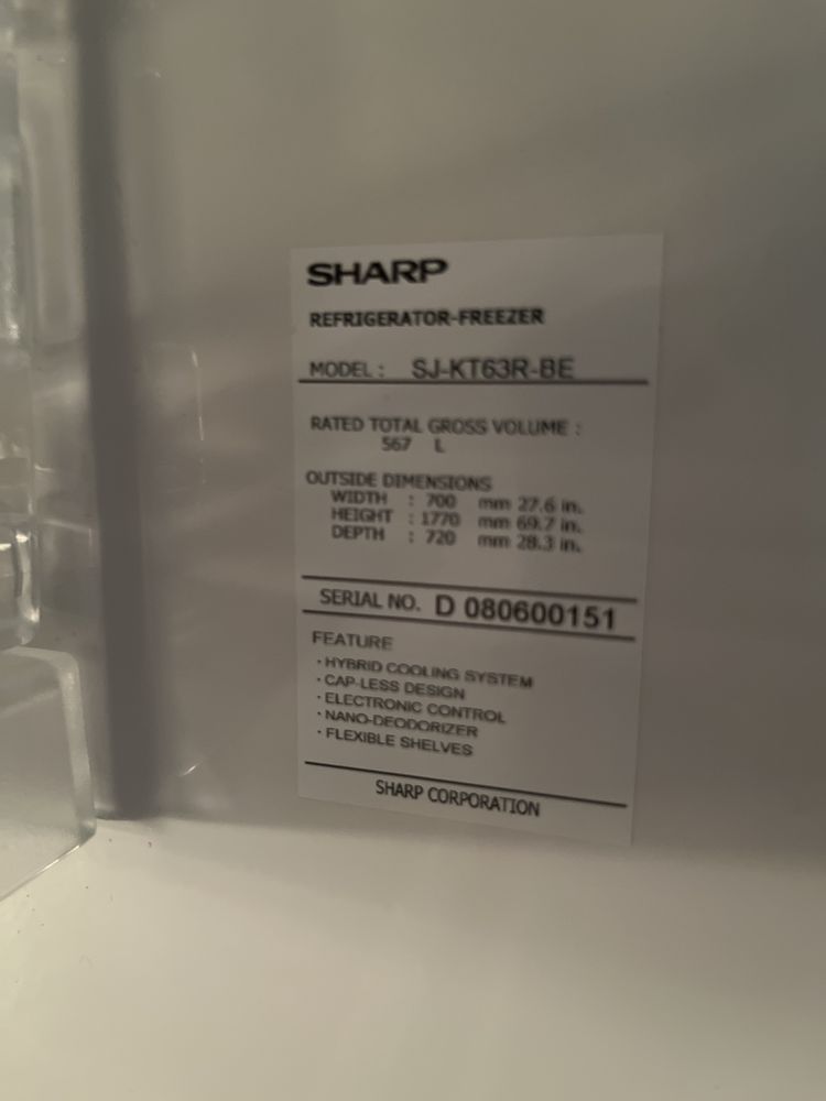 продается холодилник  SHARP HYBRID xolodilnik sotiladi