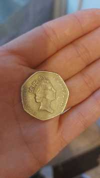 Moneda 50 pence,Elizabeth 2 an 1997