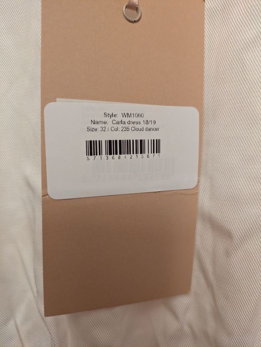 Rochie scurta, alba, 100% tencel, Noua, xxs