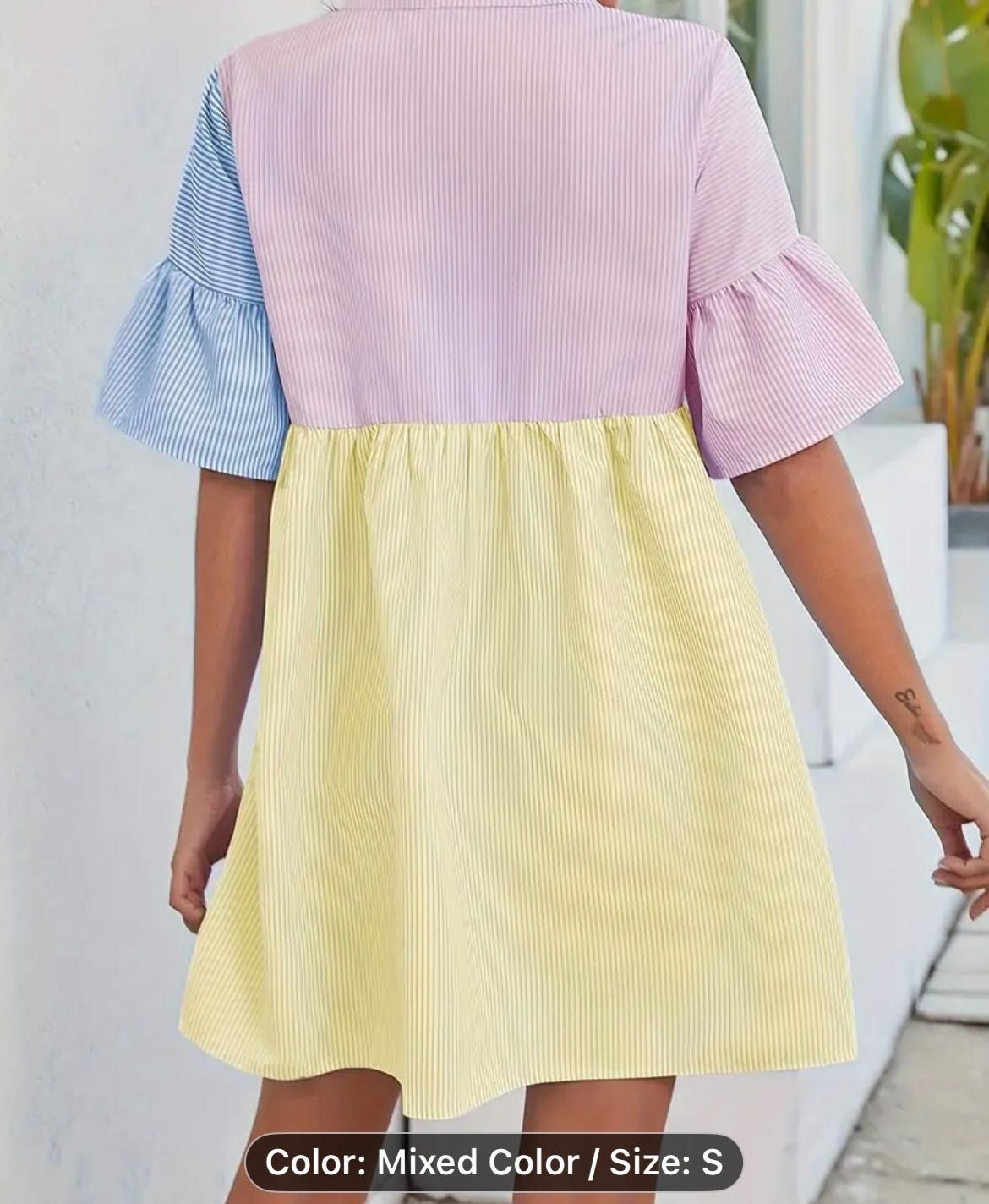 rochie casual model de culori mixte