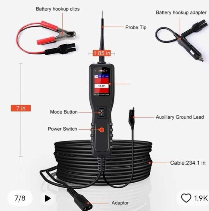 Tester diagnoza auto pt instalația electrică a auto 12v 24v
