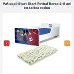 Pat copii Start Start Fotbal Barca 2-8 ani cu saltea