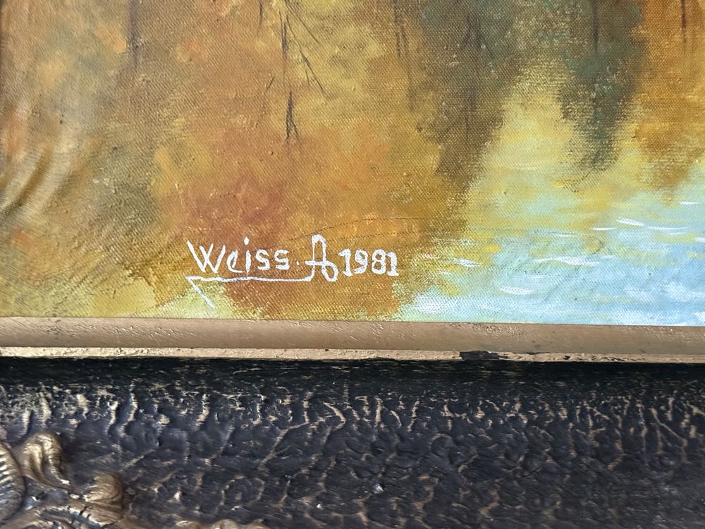 Tablou pictura ulei pe panza semnat Weiss A in 1981
