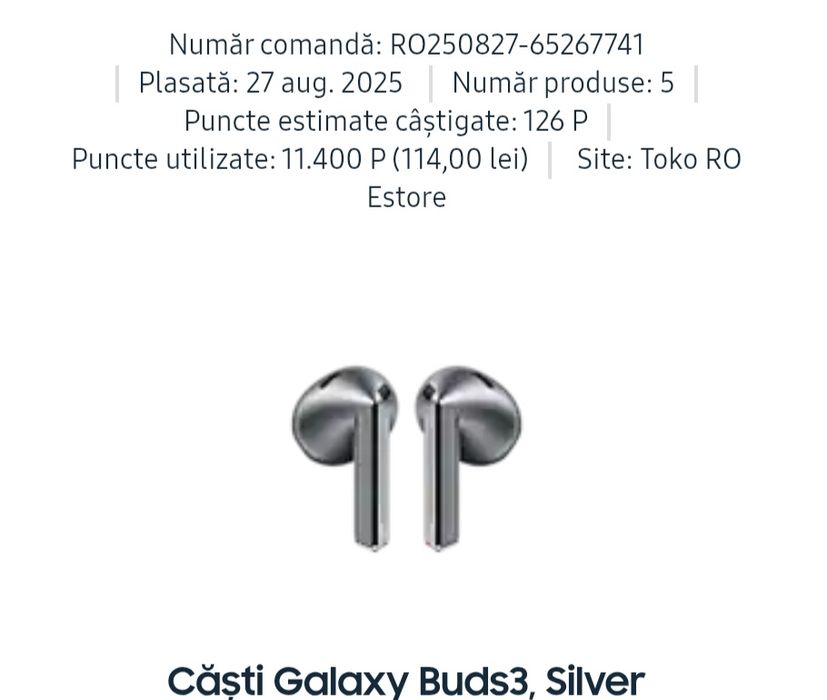 Vând casti Samsung Galaxy Buds3 alb sigilate original
