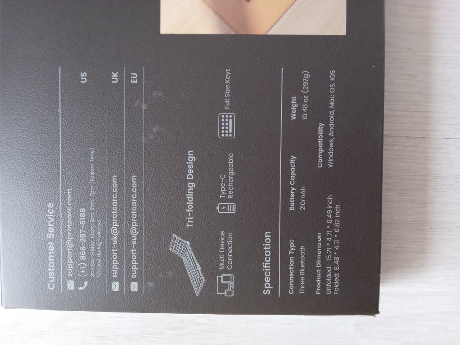 Сгъваема безжична клавиатура ProtoArc XK01 – Нова