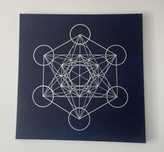 Tablou pictat manual cu simbolul Cubul lui Metatron 60X60cm