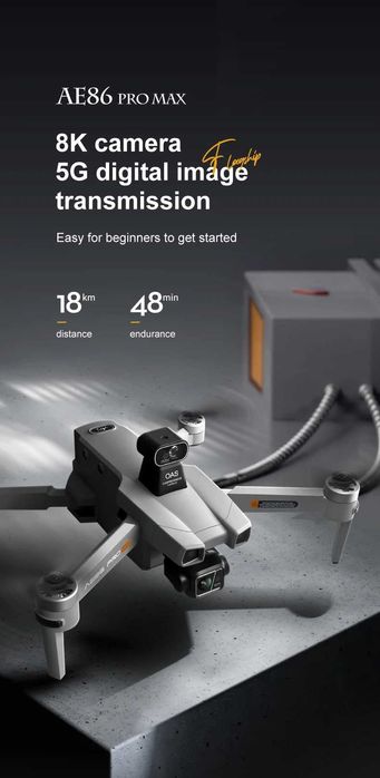 Drona ae86 pro max rc drona whit 3 axis anti shake gimbal 8k hd dual