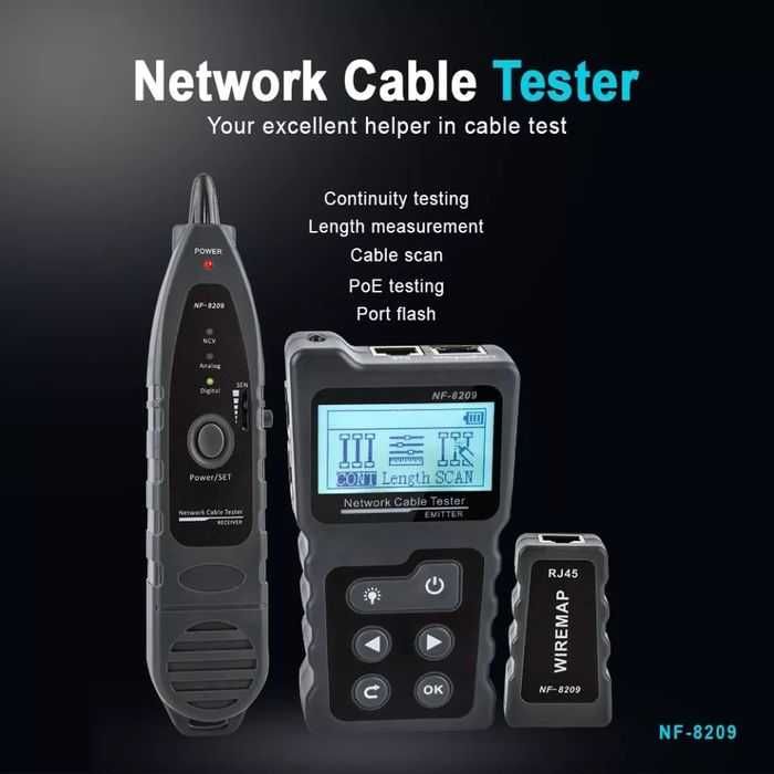 Сетевой Lan тестер с функцией   PoE NF-8209 трасса искатель  нал карта