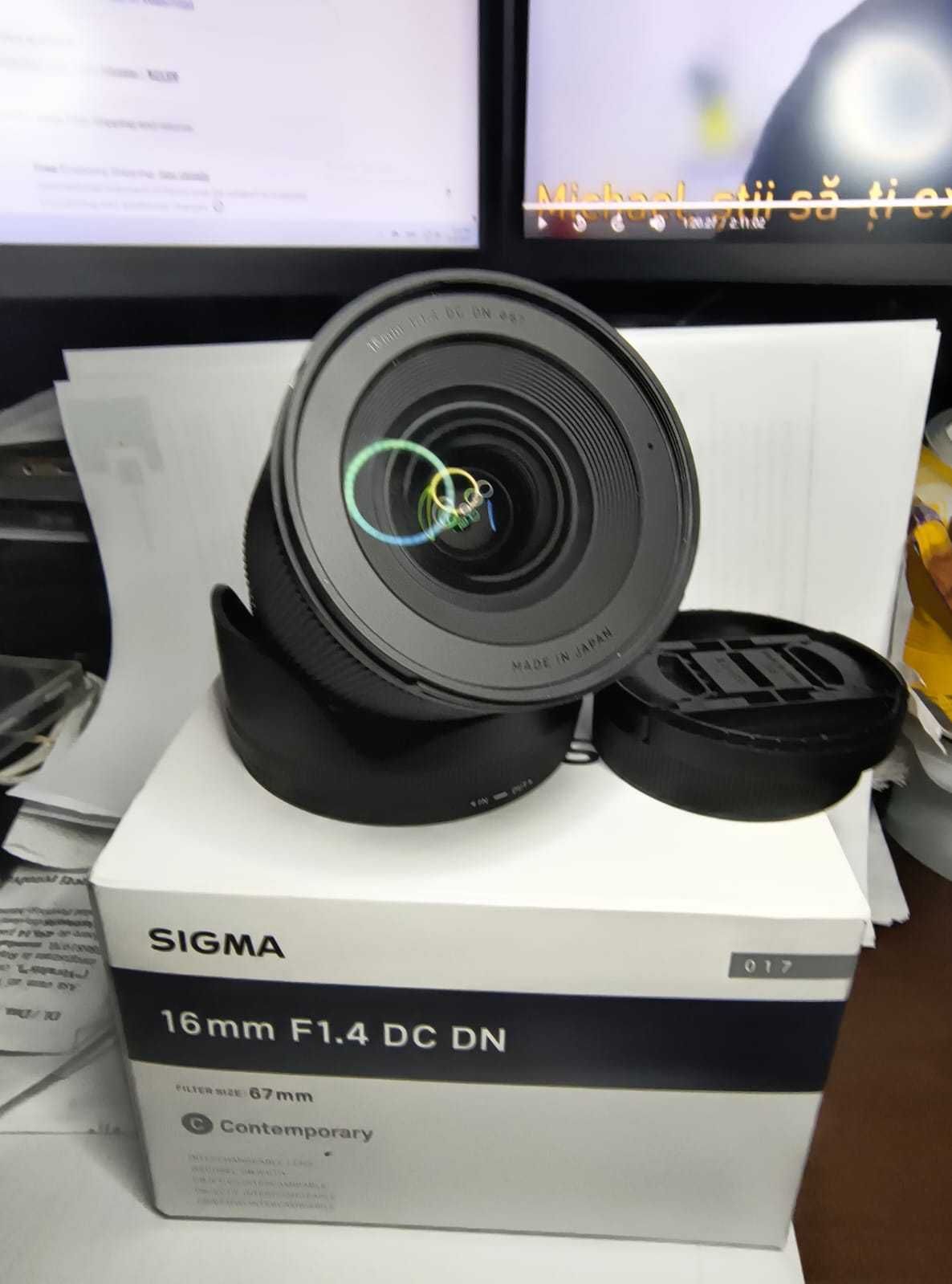 Vand lentila Sigma  16mm f1,4 montura Fujifilm FX